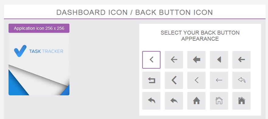 Four squares button of view options icon